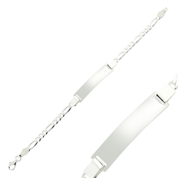 Bratara argint 925 cu placuta si lant figaro - Classical You BTU0047 [1]